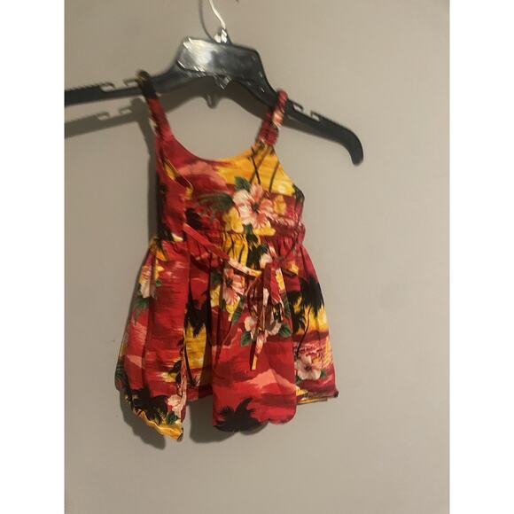 Toddler Pacific Legend Hawaiian Luau Dress SZ‎ 1-2 Palm Trees Floral Dress - Picture 3 of 4